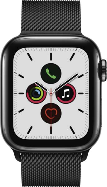 Apple Watch Series 5 GPS + Cellular, 40mm Edel. sp.-schw. Mil.Armb |  ElectronicPartner Schweiz