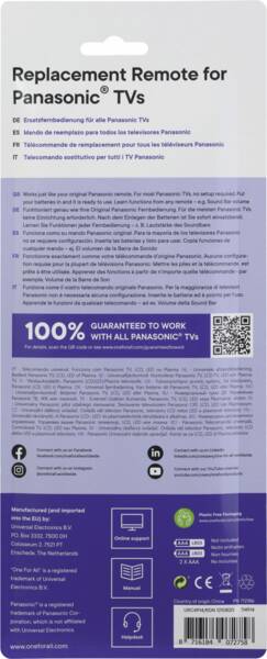 Zoom-Darstellung 4: One For All Universalfernbedienung URC4914 Panasonic 2.0