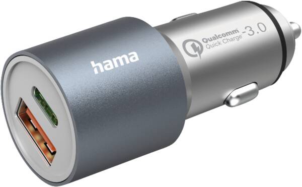 Auto-oplader, USB-C/USB-A, (1x20W PD, 1x18W QC), 38W