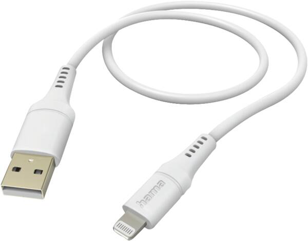 USB-Silikonenkabel, USB-A naar Lightning, 1,5 m