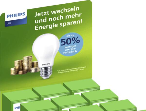 Philips LED A-Label Promo E27 60W A60 12-er THEKEN-DISPLAY | EP: