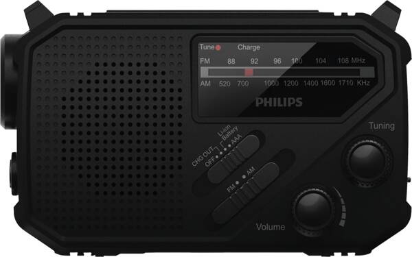 Philips TAR1609 Survival Draagbare Radio + zaklamp en SOS-alarm