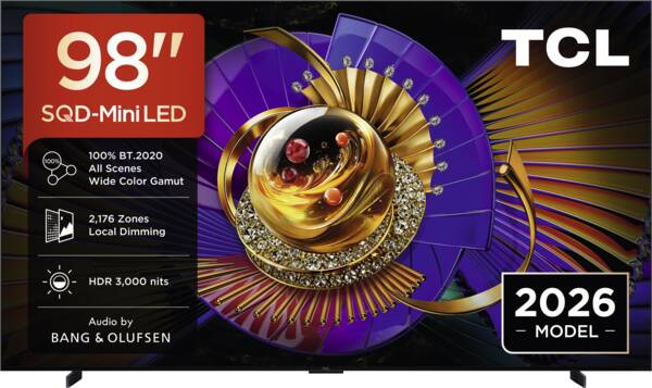 TCL 98MSQLED85L SQD Mini LED 4K TV (2026)