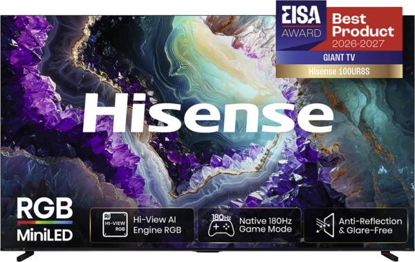 Hisense 100UR8S RGB MiniLED 4K 180Hz Smart TV (2026)