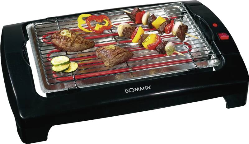 Bomann BQ 1240 N CB Barbecue-Elektrogrill, rechteckig, Grillelement: Grillrost