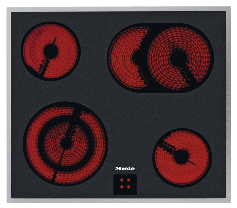 Miele KM 6003 LPT Glaskeramik-Kochfeld zur Kombination mit einem Herd, Glaskeramik-Kochzonen: 4, Bräterzonen: 1