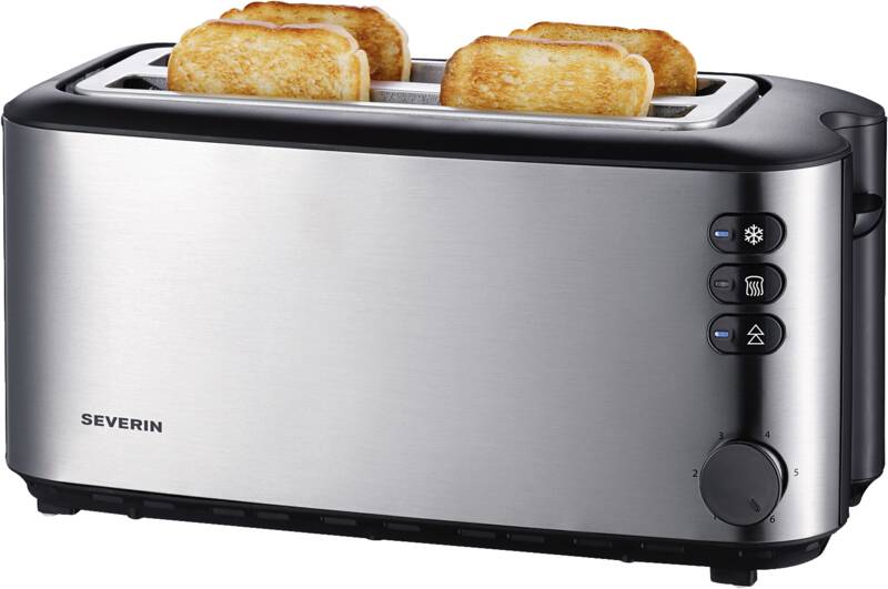 Severin AT 2509 4-Scheiben-Toaster, Doppellangschlitz-Toaster, Brotscheibenzentrierung