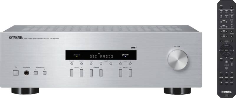 Yamaha R-S202 D Silber Stereo-Receiver, 2x115 Watt Nennleistung, Lautsprecherwahlschaltung A/B