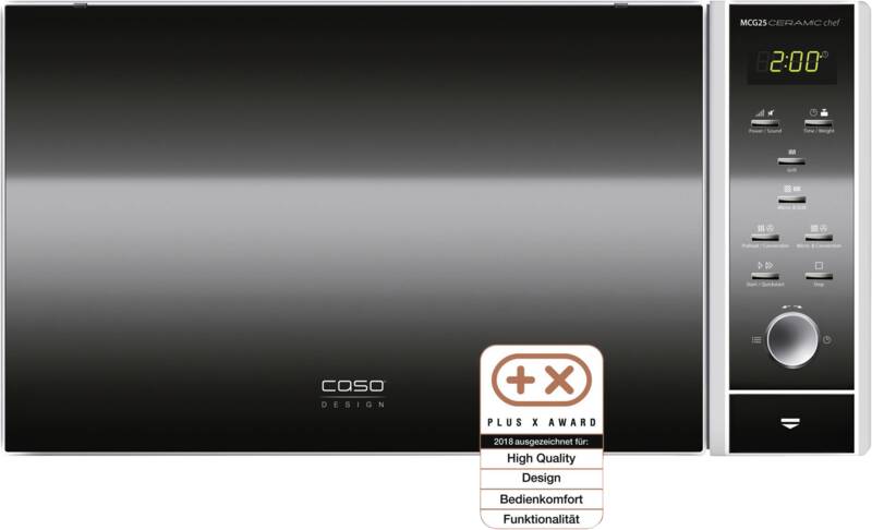 Caso MCG25 Ceramic chef Kombi-Mikrowelle, 25 l Garraum, Auftauprogramm