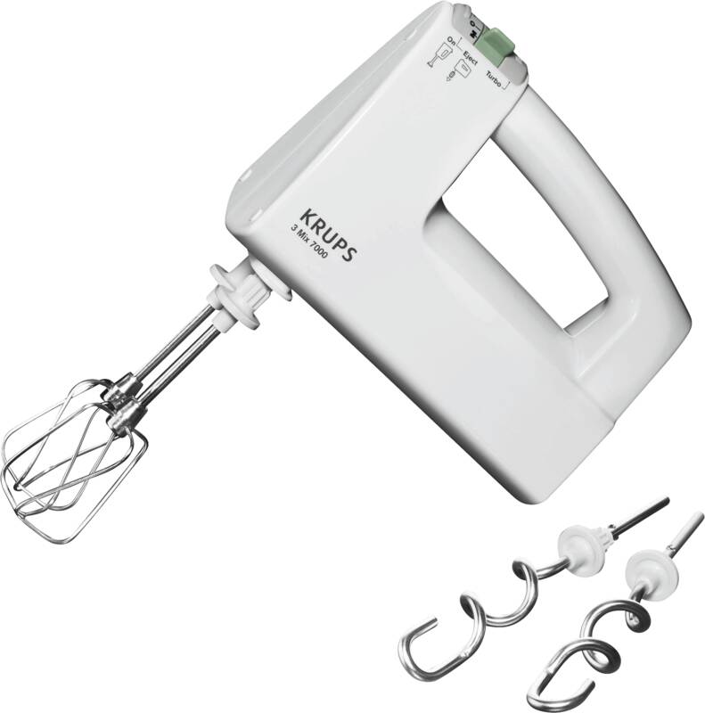 Krups F608-14 3 Mix 7000 Handmixer, 500 Watt Leistung, stufenlose Geschwindigkeitsregelung
