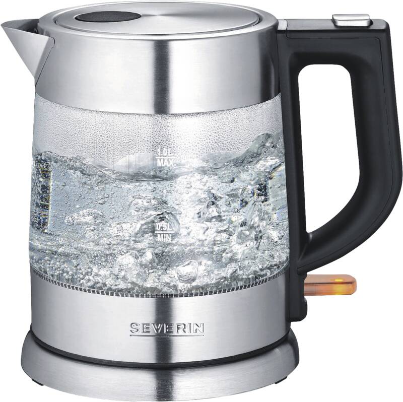Severin WK 3468 Wasserkocher, Edelstahl-Ausführung, Glas-Ausführung