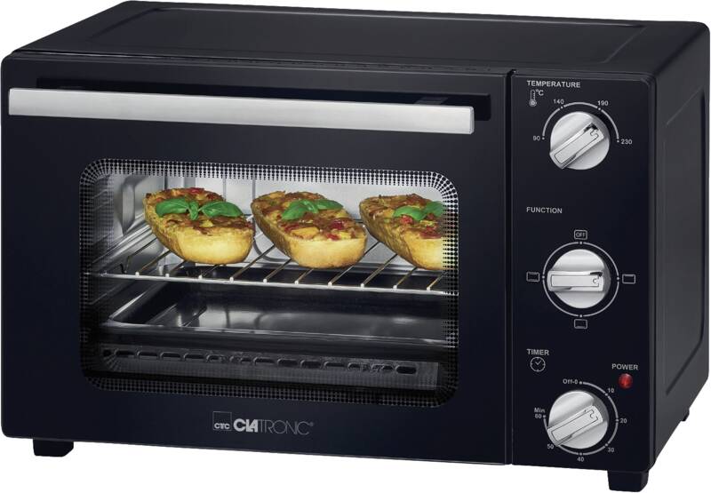 Clatronic MBG 3726 Mini-Ofen, Funktionen Ober-/Unterhitze, Oberhitze getrennt regelbar
