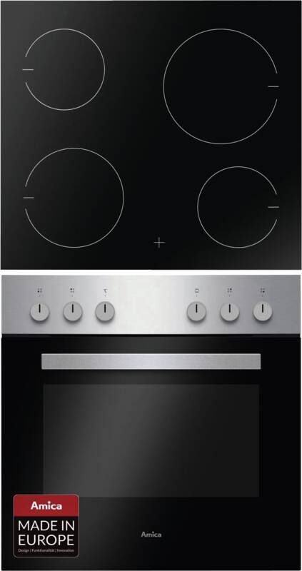 Amica EHC 937 011 E Einbau-Herd-Set, Elektro-Backofen, 62 l Garraum