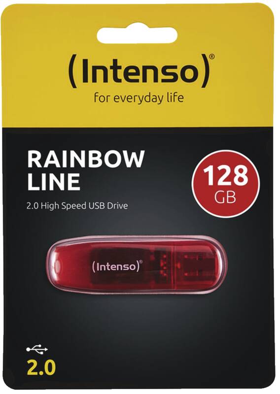 Intenso Rainbow Line 128GB USB Drive 2.0 USB-Stick 2.0, 128 GB Speicherkapazität, bis zu 6,5 MB/Sekunde Schreibgeschwindigkeit
