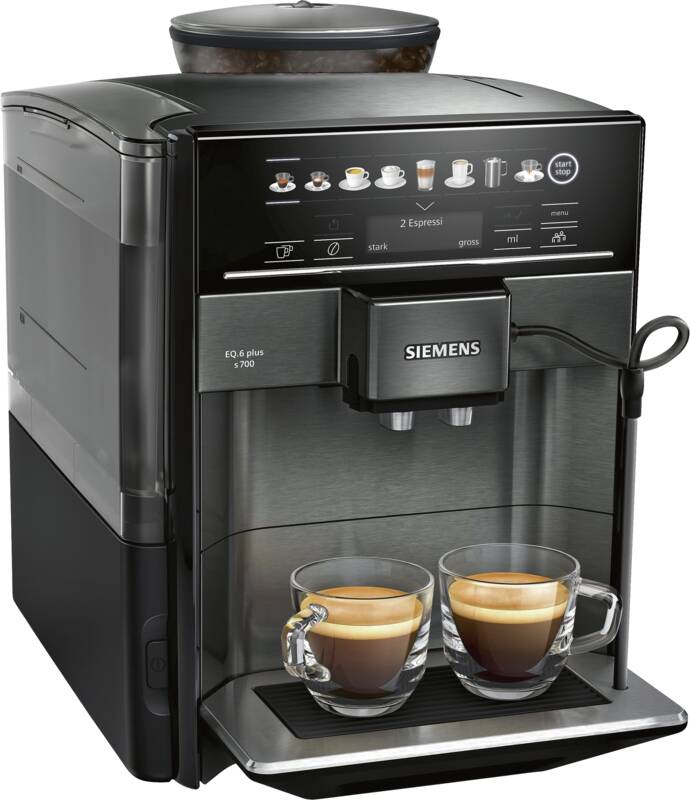 Siemens TE657509DE EQ.6 plus s700 Kaffeevollautomat, 19 bar Pumpendruck, 1 und 2 Tassenbetrieb