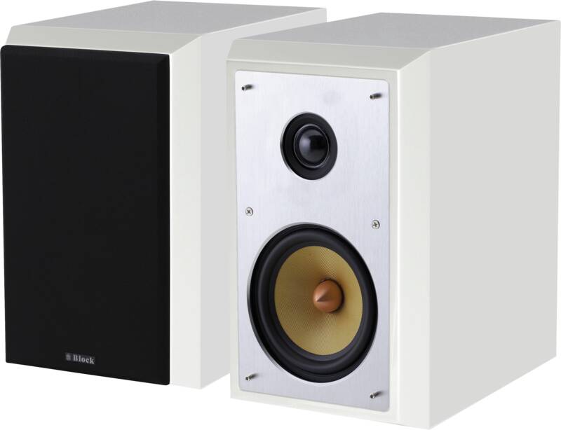 Block S-50 Paar Regal-Lautsprecher, 40 Watt Nennbelastbarkeit, 100 Watt maximale Musikbelastbarkeit