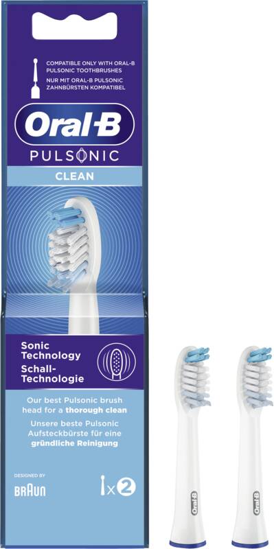 Oral-B Pulsonic Clean 2er Aufsteckbürste für Zahnbürsten, 2 Stück