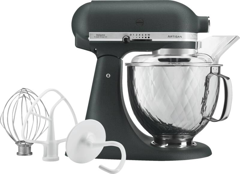 Kitchenaid 5KSM156QPEPP PEBBLED PALM mit gesteppter Schüssel Küchenmaschine, Metall-Gehäuse, 300 Watt Leistung