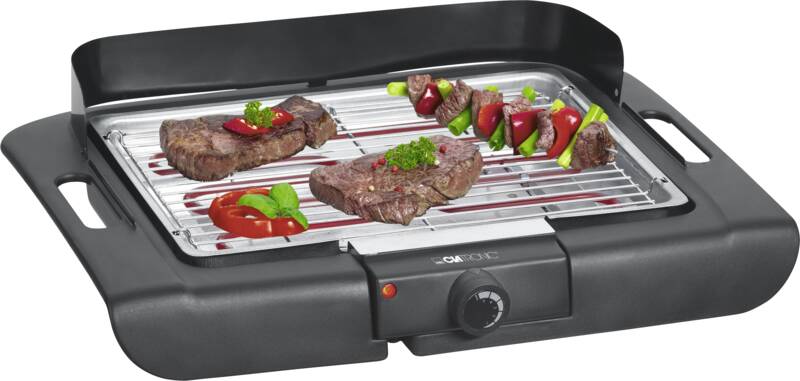 Clatronic BQ 3507 Barbecue-Elektrogrill, rechteckig, Grillelement Grillrost