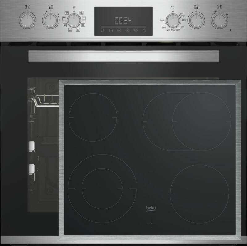 Beko BBUM 12322X Einbau-Herd-Set, Elektro-Backofen, 72 l Garraum