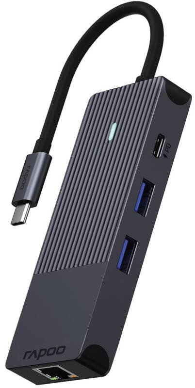 Rapoo 8-in-1 USB-C Multiport Adapter USB-Hub, extern, Cardreader
