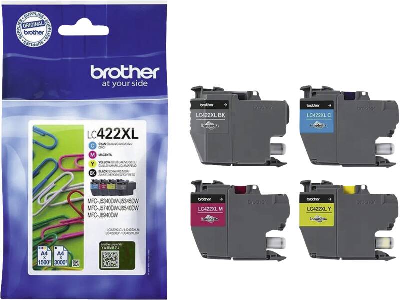 Brother LC-422XL Value Pack Tintenpatrone, Cyan, Magenta
