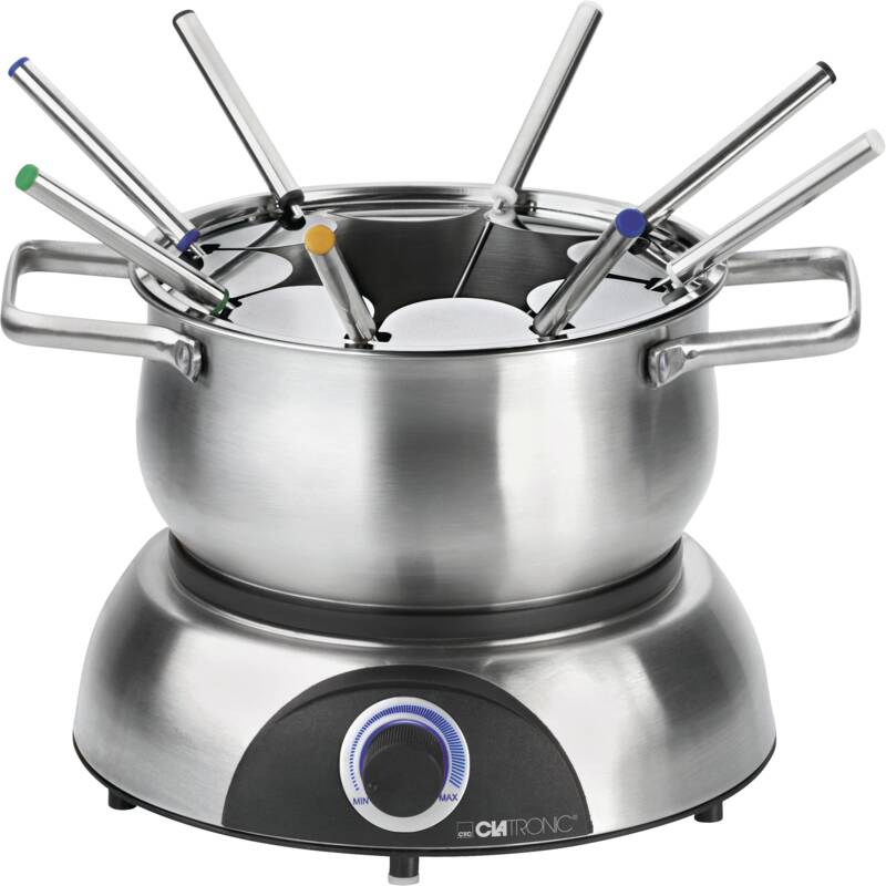 Clatronic FD 3783 Elektro-Fondue, Edelstahl, Topfdurchmesser: 18,5 cm