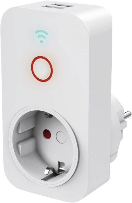 Hama 176612 WLAN-Steckdose USB, per Sprache/A WLAN-Steckdose, IP20 (Schutz gegen Eindringen von festen Fremdkörpern mit einem Durchmesser > 12,5 mm)