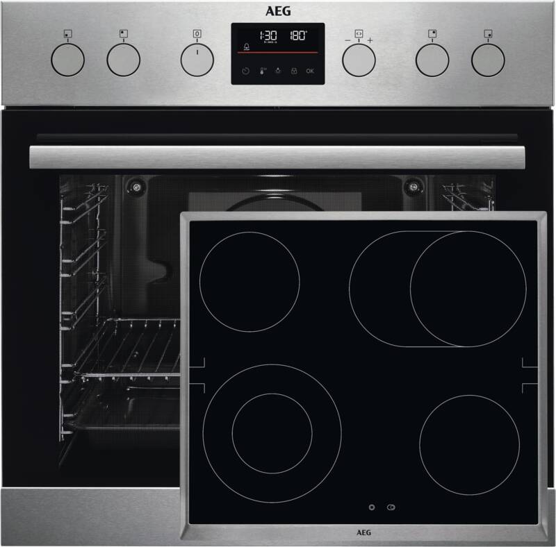 AEG HP3EP1 (EPS335061M+HE604062XB+TR2LFV) Einbau-Herd-Set, Elektro-Backofen, 72 l Garraum