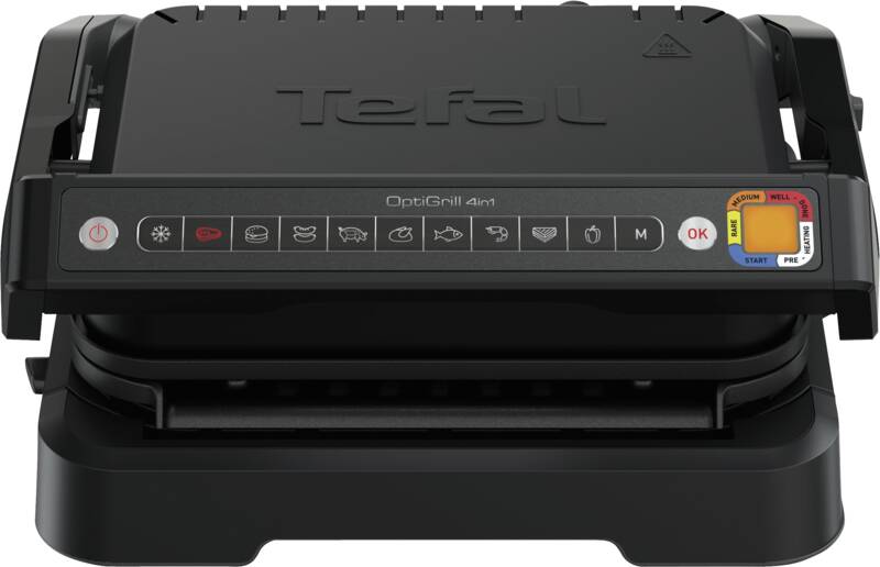 Tefal GC7748.NELSON OptiGrill 4in1 Kontaktgrill, Grillfläche geriffelt, abnehmbar