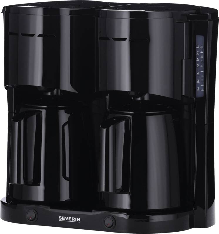 Severin KA 9315 Duo-Filter-Kaffeemaschine, Fassungsvermögen bis 2 x 8 Tassen, Tropfstopp