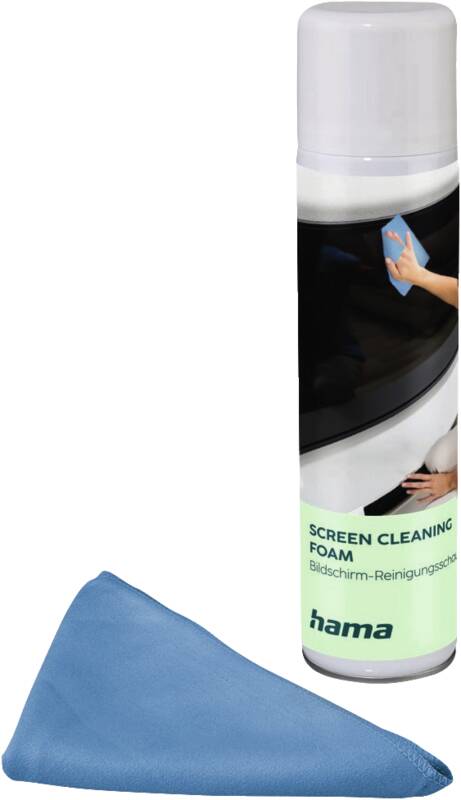 Hama 221095 Bildschirmreiniger, Schaum + Cloth, 400ml Mikrofasertuch