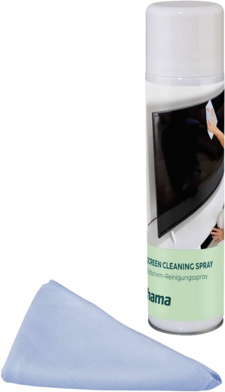 Hama 221096 Bildschirmreiniger, Schaum 200 ml + Tuch Mikrofasertuch, Reinigungsschaum