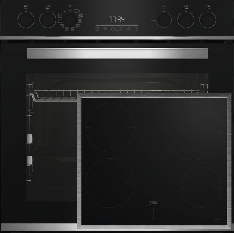 Beko BBUM13340XMPEF Einbau-Herd-Set, Elektro-Backofen, 72 l Garraum