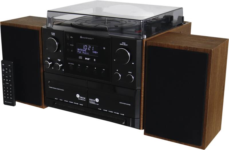 Soundmaster MCD5600BR Stereo-Audiosystem, 2x5 Watt Nennleistung, Doppel-Cassettenteil