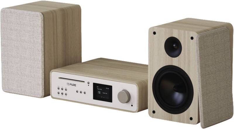 Pure Classic Stereo EU/UK Stereo-Systemanlage, 2x50 Watt maximale Musikleistung, CD-Player