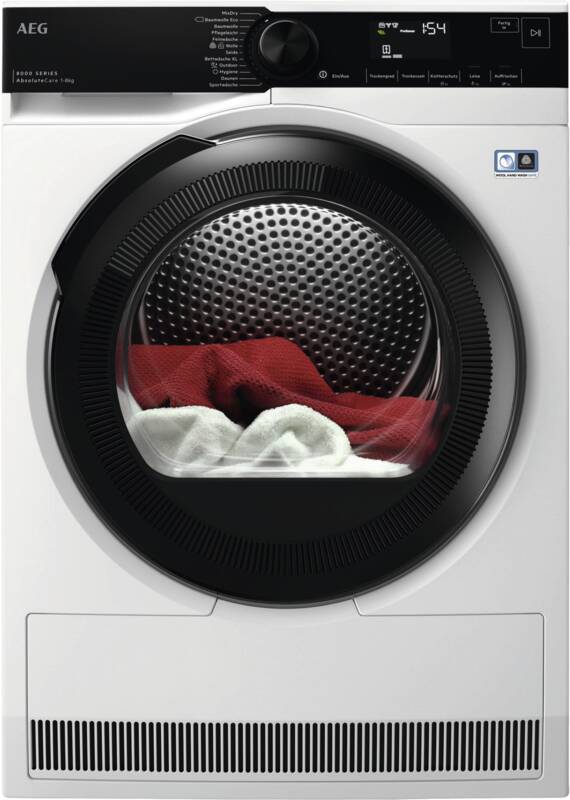 AEG LAVATHERM TR8TEP1 Wärmepumpentrockner, 8 kg Füllmenge, ProTex Schontrommel