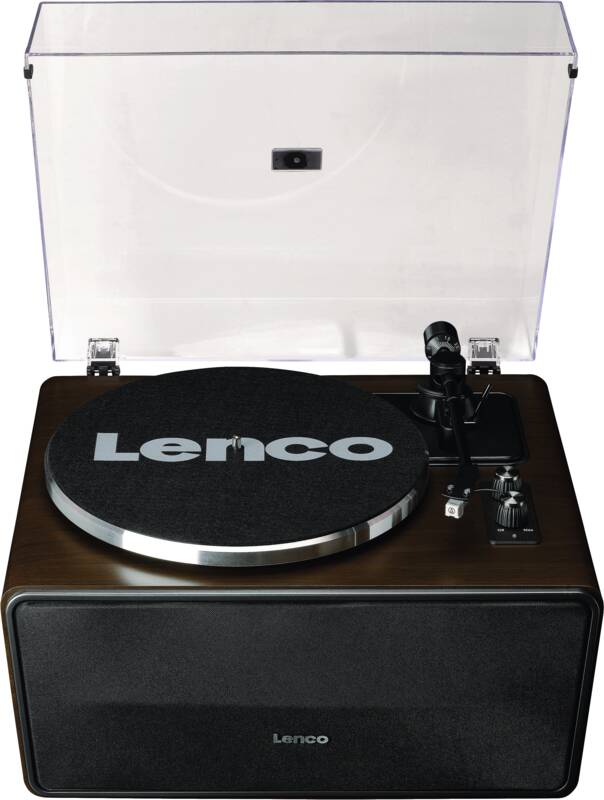 Lenco LS-470 WA Manueller Plattenspieler, mit Verstärker und Lautsprechern, Riemenantrieb
