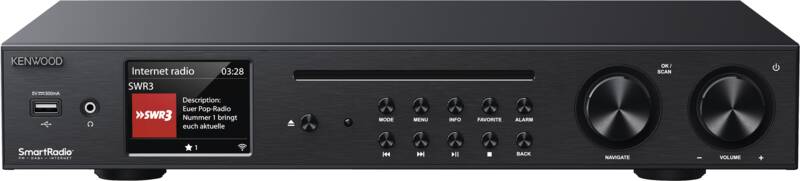 Kenwood KR-W8000SCD-B CD-Receiver, 60 Watt maximale Gesamtleistung, DAB-Empfang
