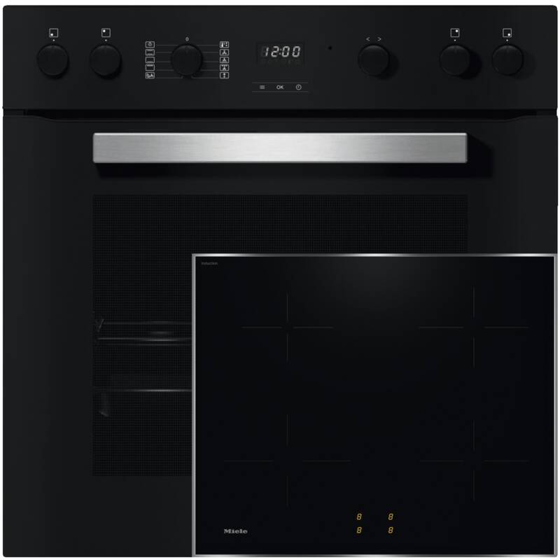 Miele TwinSet Comfort Induktion (H 2459 I + KM 7061 FR) Einbau-Herd-Set, Elektro-Backofen, 76 l Garraum