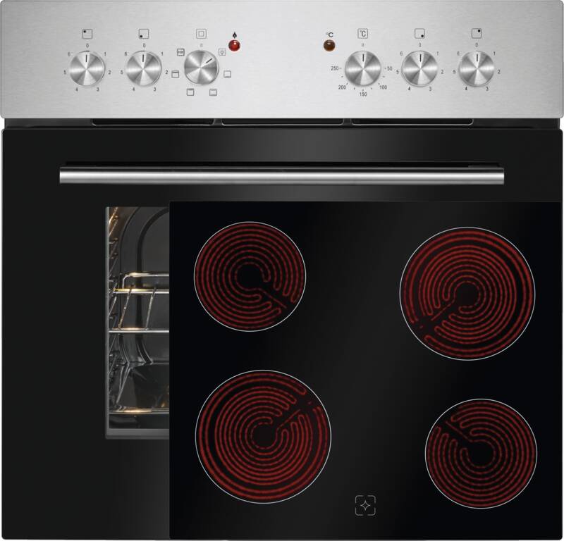 Bomann EHBC 7935 IX Einbau-Herd-Set, Elektro-Backofen, 61 l Garraum