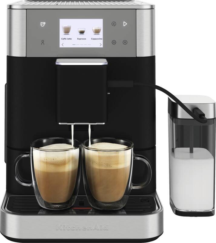 Kitchenaid 5KES8557EBK Kaffeevollautomat, 15 bar Pumpendruck, 1 und 2 Tassenbetrieb
