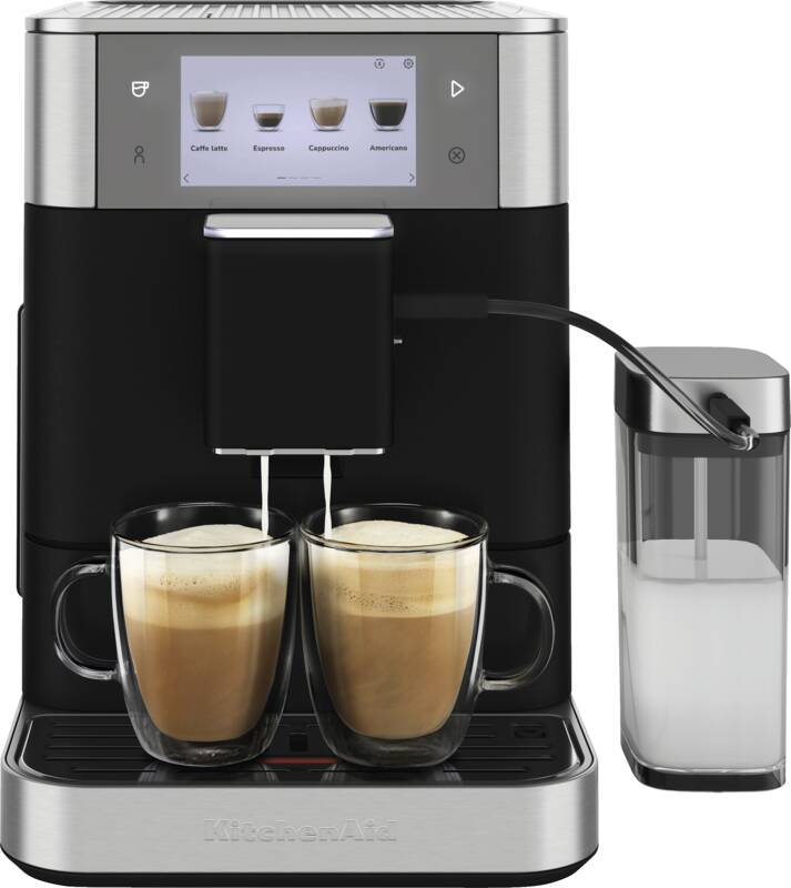 Kitchenaid 5KES8558EBK Kaffeevollautomat, 15 bar Pumpendruck, 1 und 2 Tassenbetrieb