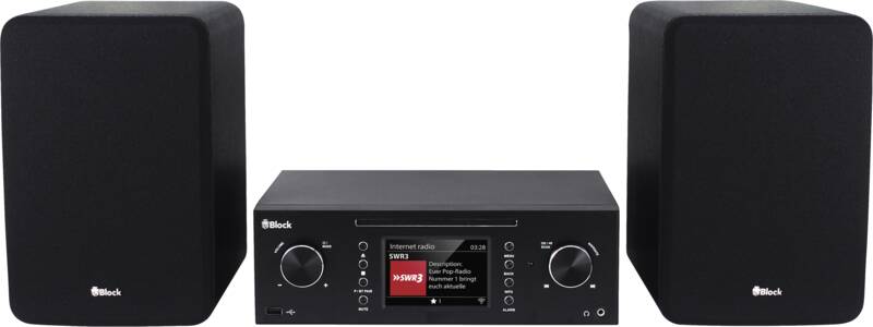 Block MHF-50 Micro-Stereo-System, 2x30 Watt Nennleistung, 60 Watt maximale Gesamtleistung