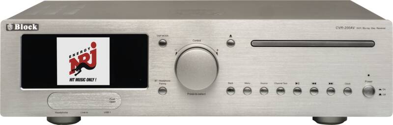 Block CVR-200AV Blu-ray-Receiver, 7x100 Watt Nennleistung, DAB-Empfang
