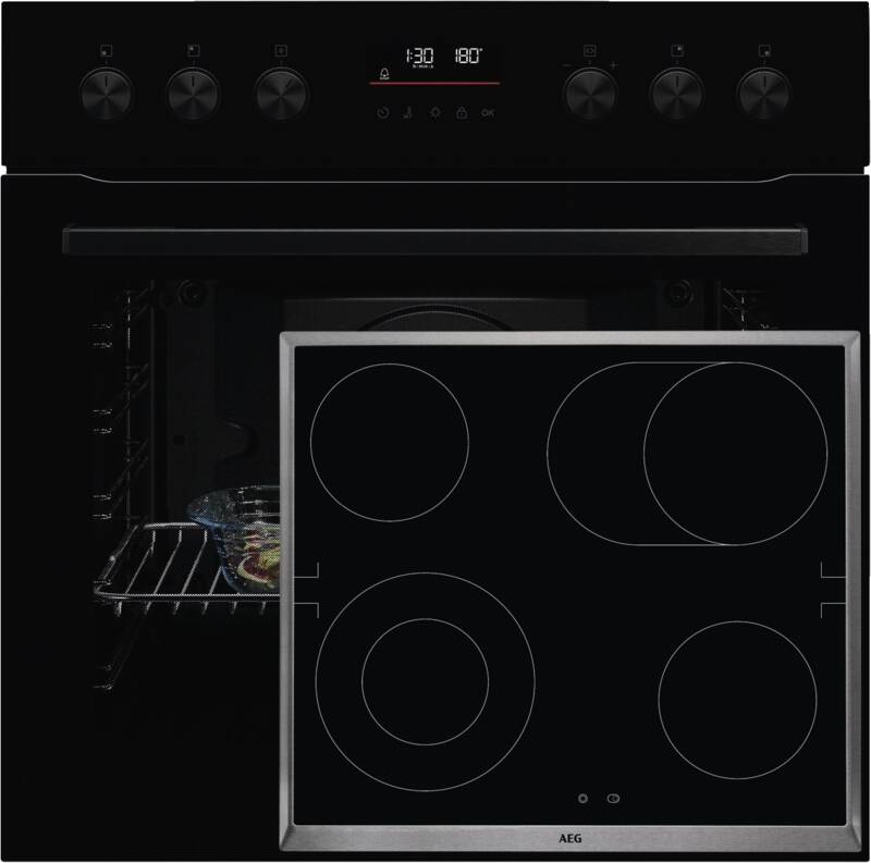 AEG FHHS24B02 (OU5PE40SK+HE604062XB) Einbau-Herd-Set, Elektro-Backofen, 72 l Garraum