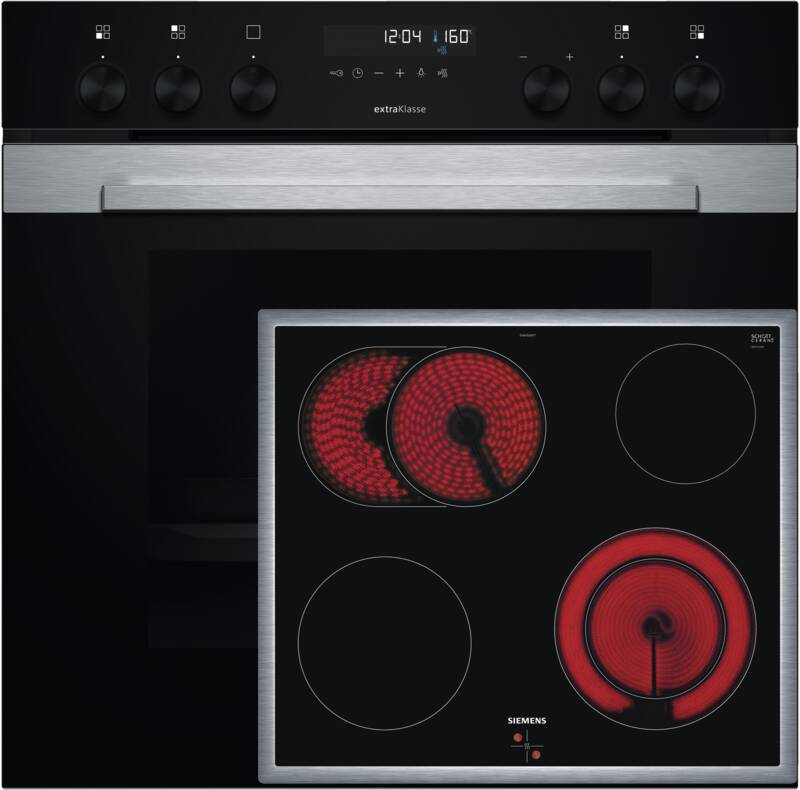 Siemens PQ3KB64 (HE378HBS3+EA645GN17) Einbau-Herd-Set, Elektro-Backofen, 71 l Garraum