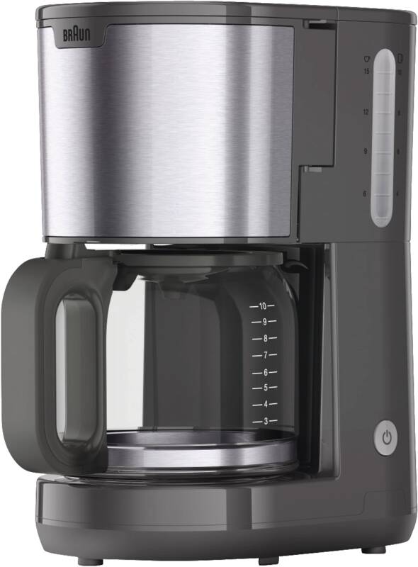 Braun Domestic Home KF 1500 GY Filterkaffeemaschine, Fassungsvermögen bis 15 Tassen, Tropfstopp