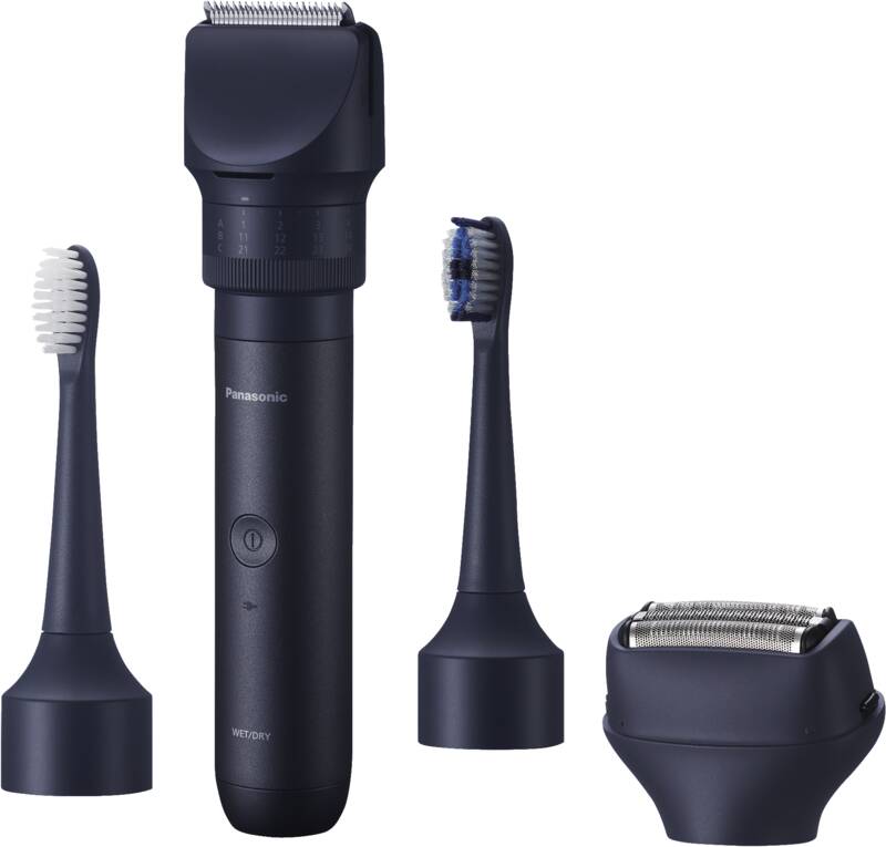 Panasonic X-Shape Travel Bart-/Haarschneider, Nass-/Trockenanwendung, auch für Körperhaarpflege verwendbar