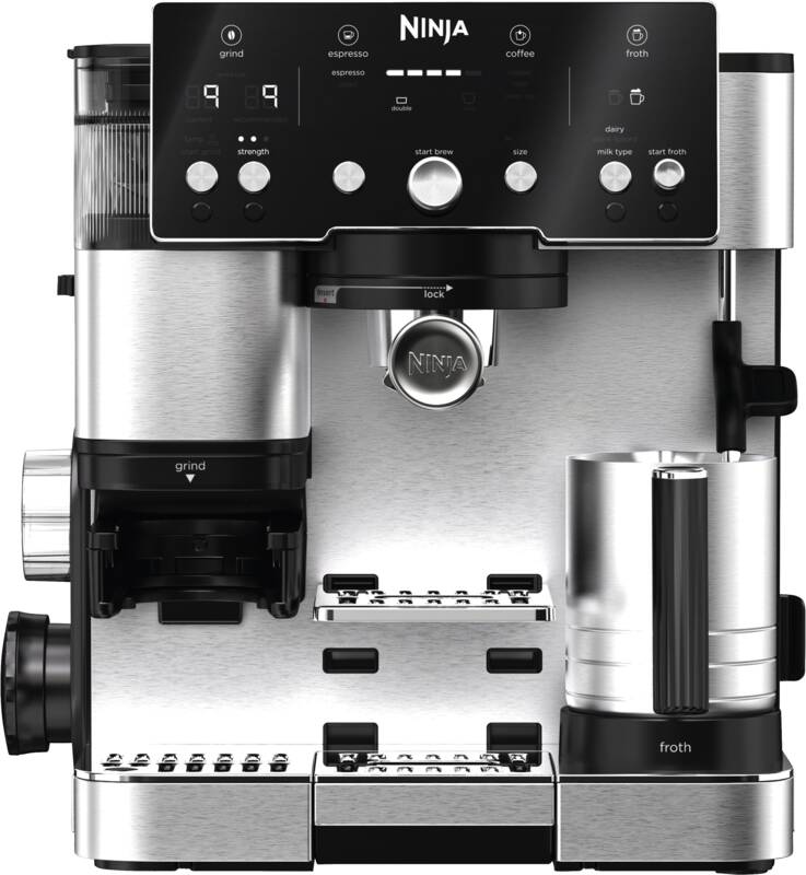 Ninja ES501EU Espresso-Maschine, 250g Bohnenbehälter, 2 l Wassertank